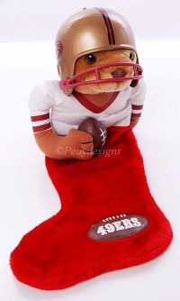 SAN FRANCISCO 49ers Christmas Plush BEAR NFL Stocking